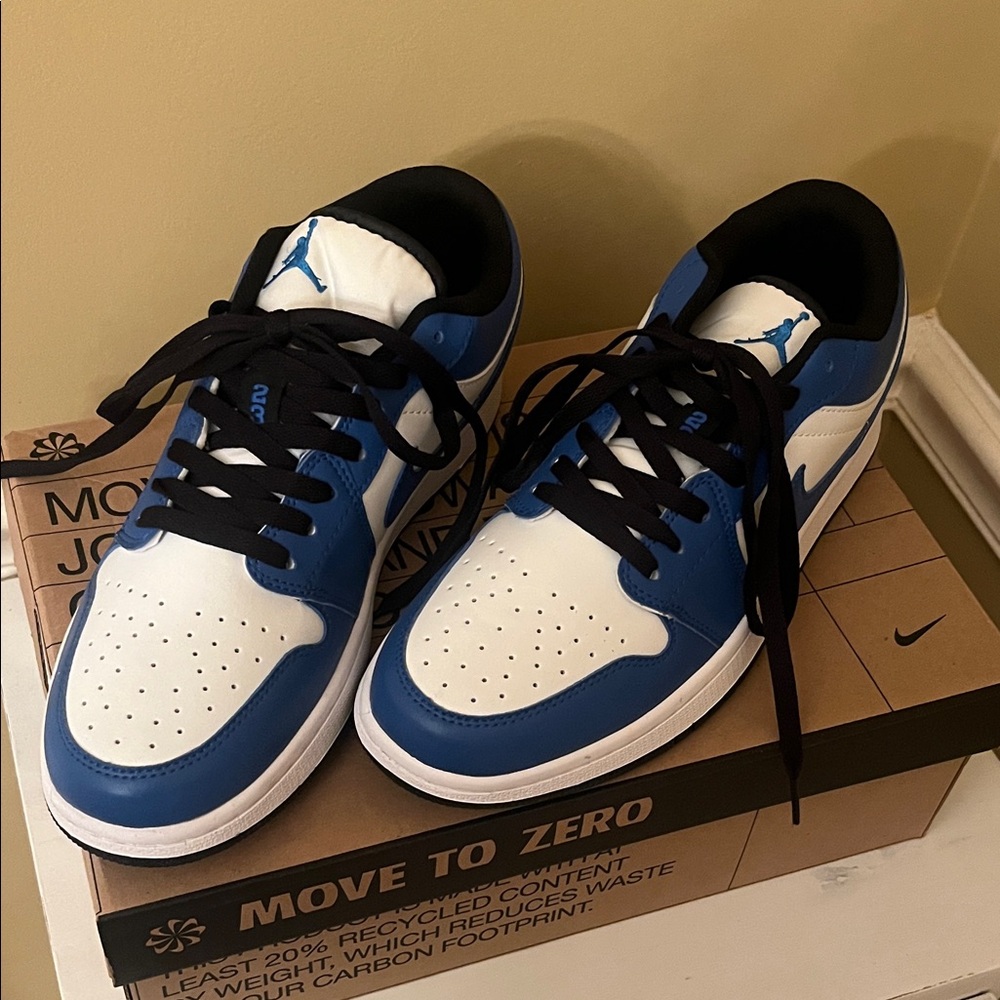 Nike Air Jordan Men's Blue and White Sneakers
